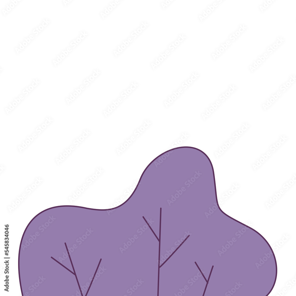 Poster cute tree illustration in minimalist style and pastel color for design element