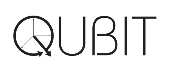 Qubit logo design for quantum computing, an icon of future  technology