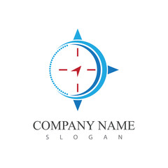 Fototapeta na wymiar Compass Logo Template vector icon illustration design