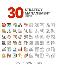 Fototapeta na wymiar Strategy Management Icons