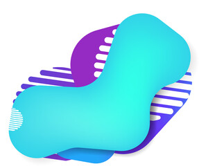 Geometric liquid form with various colors multi-colored bubbles and fluid shapes modern presentation sales banner design layout template