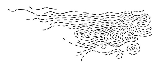 Fototapeta na wymiar Dashed line forming image, monochrome drawings