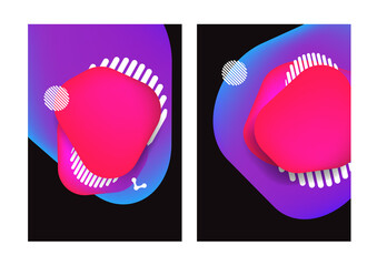 Poster flyer pamphlet brochure cover design templates for business Prism color of the rainbow in a bright and geometric multi-colored bubbles and fluid shapes