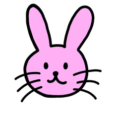 ウサギ　ピンク　イラスト