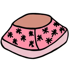 Meubelstickers こたつ　ピンク　イラスト © 酢漬け きゅうりの