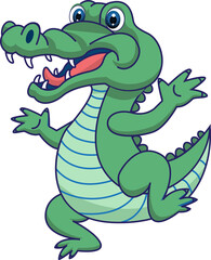 Cute Alligator or Crocodile cartoon vector illustration