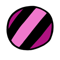 丸　ピンク　縞模様　イラスト