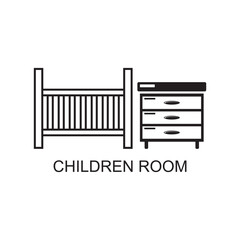 children room icon , bedroom icon