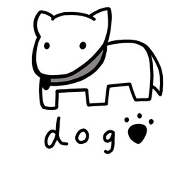 犬　白黒　かわいい　イラスト