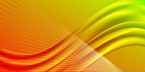 Abstract wavy 3D geometric shapes - Shiny Orange Gradient