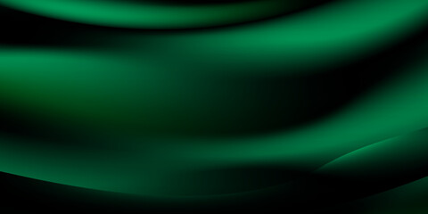 Silky emerald green background abstract wavy elements for presentation background design.