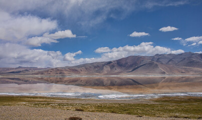 Stunning view of Tso Kar Lake, Ladakh, India