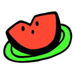スイカ　イラスト	