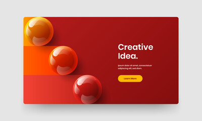 Creative realistic balls web banner illustration. Abstract book cover design vector template.