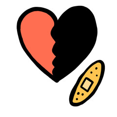 心　壊れる　傷つく　イラスト