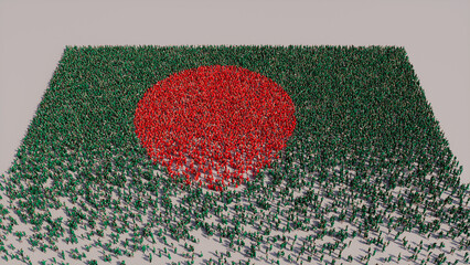 Bangladeshi Flag Formed From Crowd