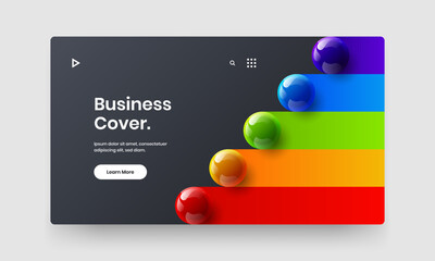 Colorful presentation design vector concept. Creative realistic balls brochure layout.