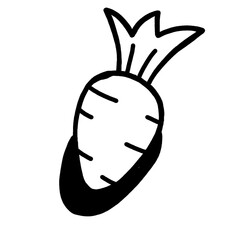 人参　白黒　イラスト