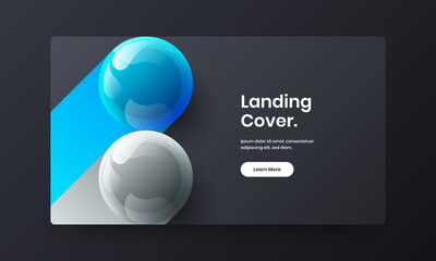 Colorful horizontal cover vector design concept. Amazing realistic spheres corporate identity layout.
