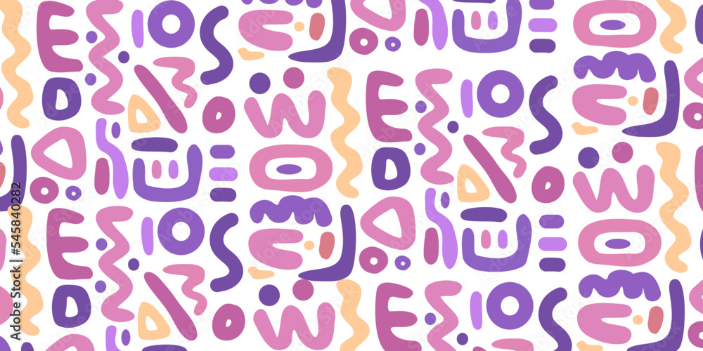 Aufkleber abstract naive art in pastel color. trendy line stroke pattern for background