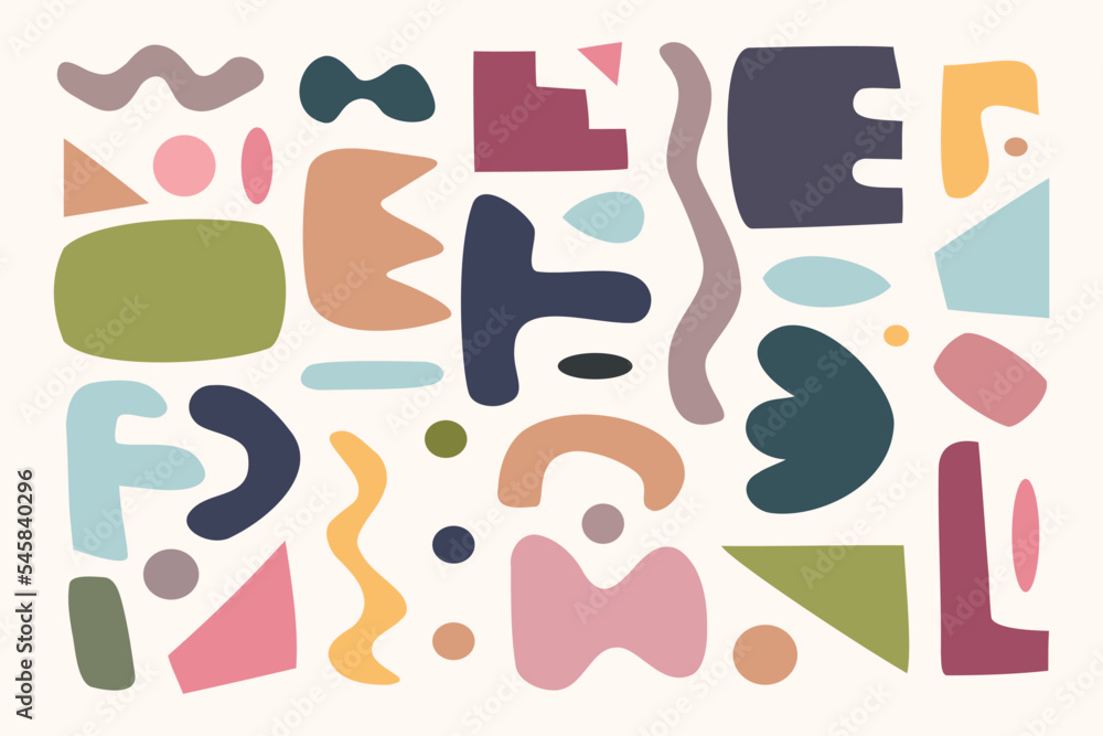 Fototapete abstract shape in retro naive design element