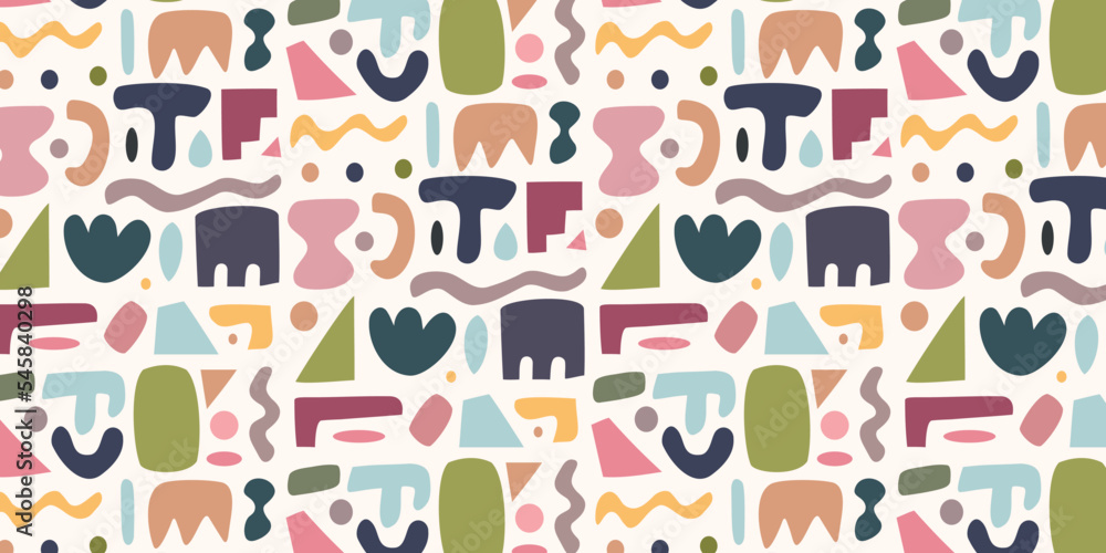 Leinwandbilder abstract shape pattern design. trendy shape for background in retro naive style. wallpaper in nature