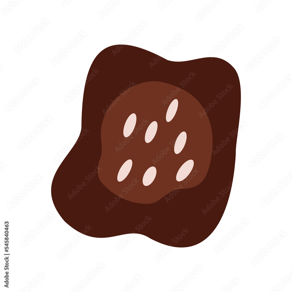 Poster simple - flower in childish or naive art for design element