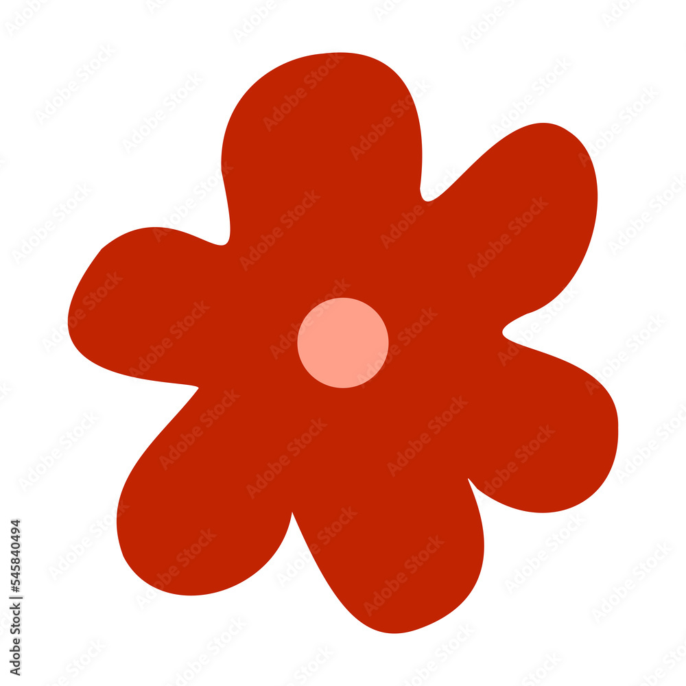 Poster abstract flower shape illustration in naive art for design element
