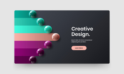 Bright annual report vector design layout. Multicolored 3D balls corporate brochure concept.