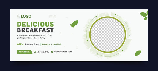 Food banner design Template . Modern promotional. travel, food cover and Editable advertising sale banner social media post design template