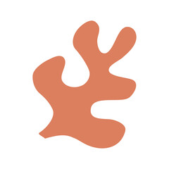 Cute oak leaf illustration in naive art design style for nature ornament