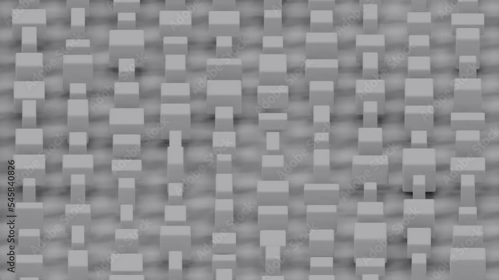 Poster grey random cuboids abstract graphic 3d backdrop - loop video