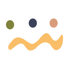 Naive art illustration design element in trendy shape ornament