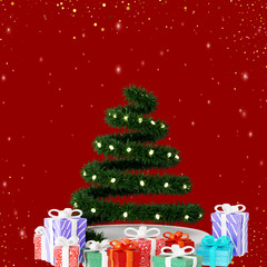 Fototapeta na wymiar Christmas 3d background