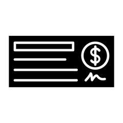 Cheque Glyph Icon