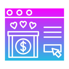 Online Donation Glyph Gradient Icon