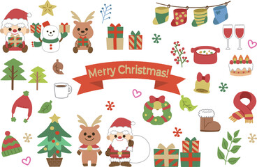 クリスマスのイラスト素材セット　線なし