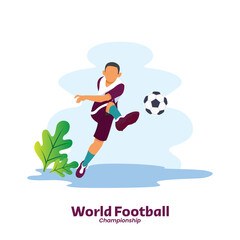 Obraz premium flat player football action design template