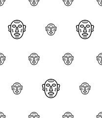 Mask Icon Seamless Pattern, Face Mask Icon, Traditional Mask