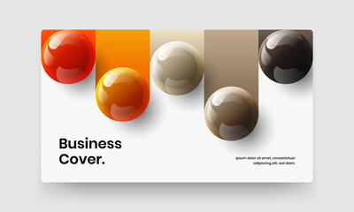 Fresh 3D balls poster layout. Isolated corporate cover design vector illustration.