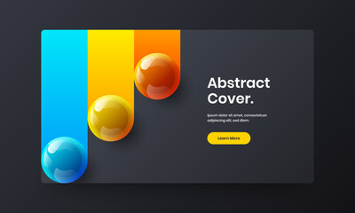 Trendy banner design vector concept. Isolated 3D spheres catalog cover illustration.