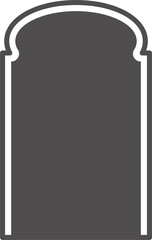 Arabic window and door. Silhouette of Islamic architecture element. 