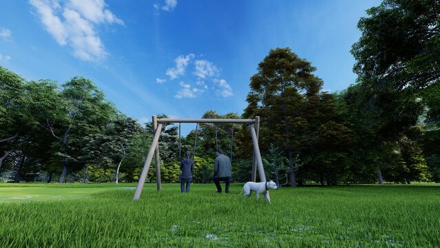 Personas Platicando en Parque