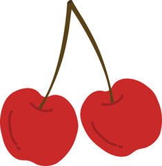 Hand drawn style fruit cherries
