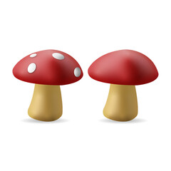mushroom autumn 3d illustration rendering 3d icon isolated