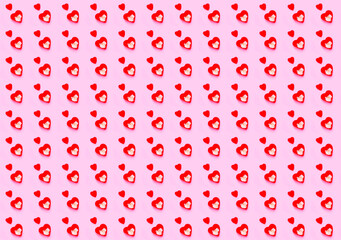 Pattern of hearts for Valentine's Day. Gift wrapping paper design. Creative copy space