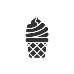 Ice cream silhouette glyph fast food vector icon - 545847437