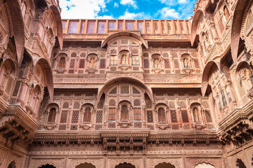 Fototapeta premium Fort facade vintage artistic window from different perspective