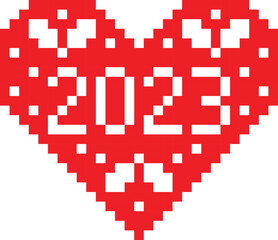 Happy New year 2023 pixel vector image