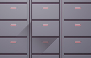 Office cabinet and document data archive storage folders for files business administration concept flat illustration.	
